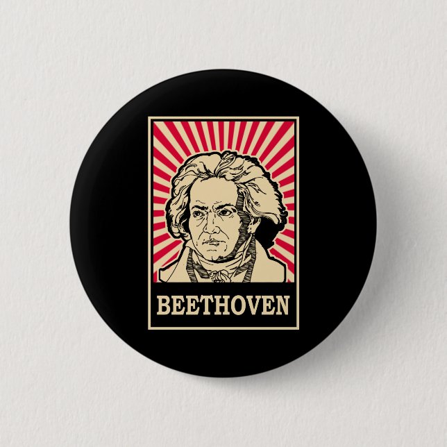 Beethoven 6 Cm Round Badge (Front)