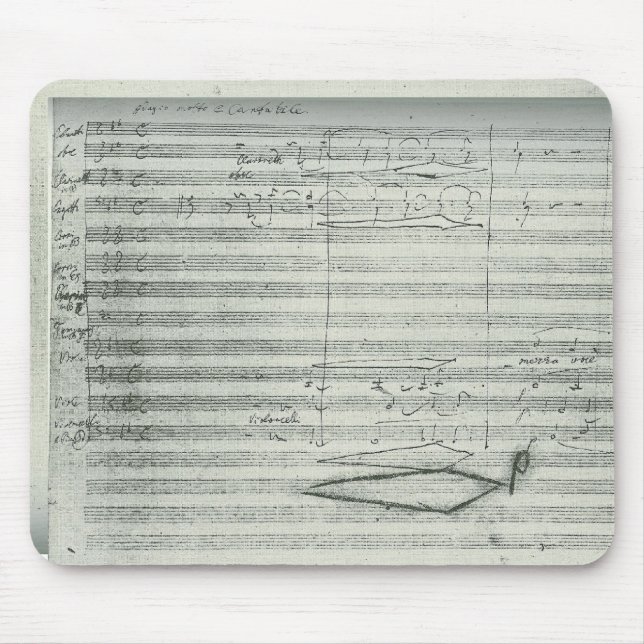 Beethoven 9th Symphony, Music Manuscript Mouse Pad (Front)