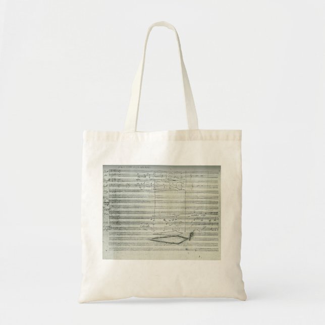 Beethoven 9th Symphony Music Manuscript Tote Bag (Front)