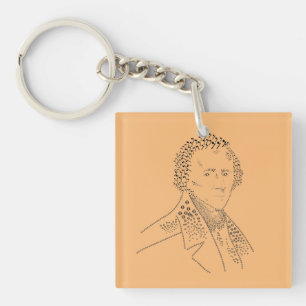 Beethoven and Chopin together, music symbols, musi Key Ring