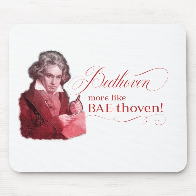 Beethoven BAEthoven Classical Composer Pun Mouse Pad (Front)