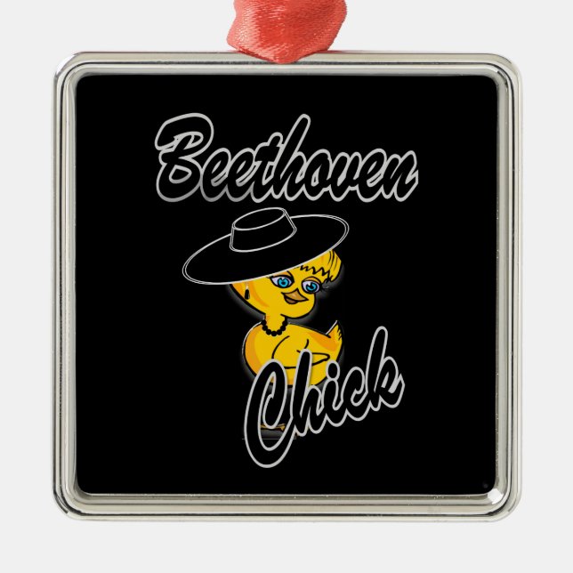 Beethoven Chick #4 Metal Tree Decoration (Front)