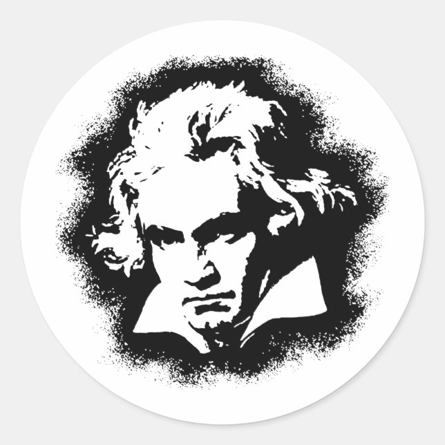 Beethoven Classic Round Sticker (Front)