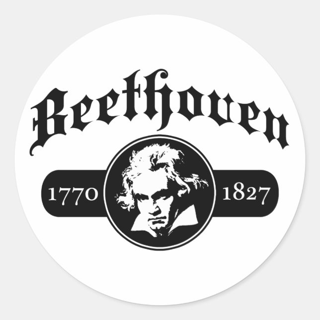 Beethoven Classic Round Sticker (Front)