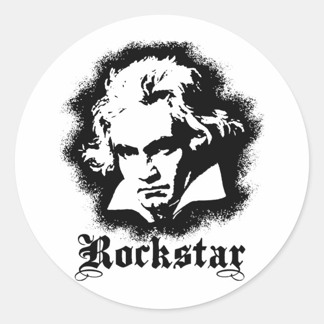 Beethoven Classic Round Sticker (Front)