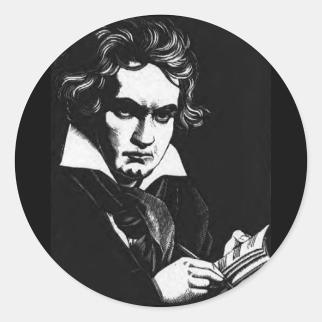 BEETHOVEN CLASSIC ROUND STICKER (Front)