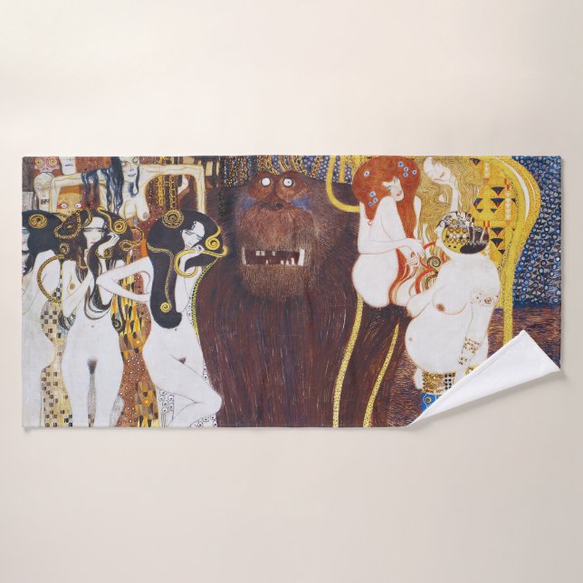 Beethoven Frieze(detail), Gustav Klimt Bath Towel (Bath Towel)
