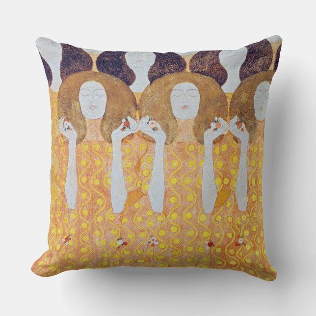 Beethoven Frieze (detail), Gustav Klimt Cushion (Front)