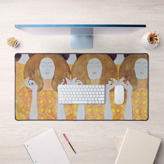 Beethoven Frieze (detail), Gustav Klimt Desk Mat (Office 1)