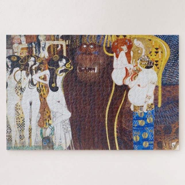 Beethoven Frieze(detail), Gustav Klimt Jigsaw Puzzle (Horizontal)