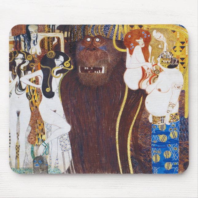 Beethoven Frieze(detail), Gustav Klimt Mouse Pad (Front)