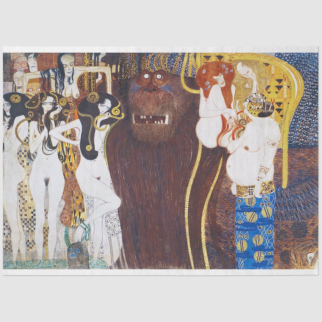 Beethoven Frieze(detail), Gustav Klimt Tissue Paper (Front)