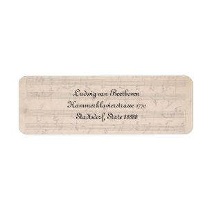 Beethoven Hammerklavier Sonata Return Address Label