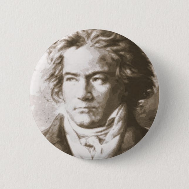 Beethoven In Sepia 6 Cm Round Badge (Front)
