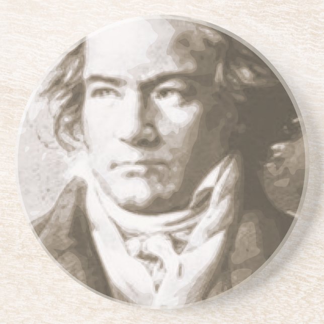 Beethoven In Sepia Coaster (Front)
