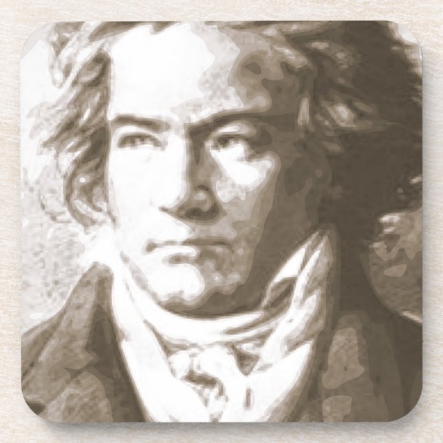 Beethoven In Sepia Coaster (Front)