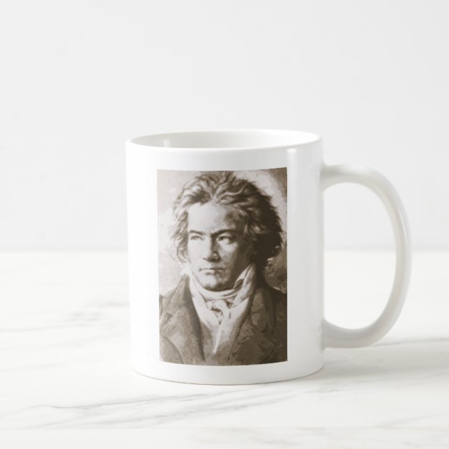 Beethoven In Sepia Coffee Mug (Right)