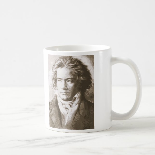 Beethoven In Sepia Coffee Mug (Right)