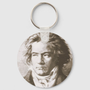 Beethoven In Sepia Key Ring