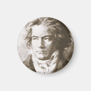Beethoven In Sepia Pinback Magnet