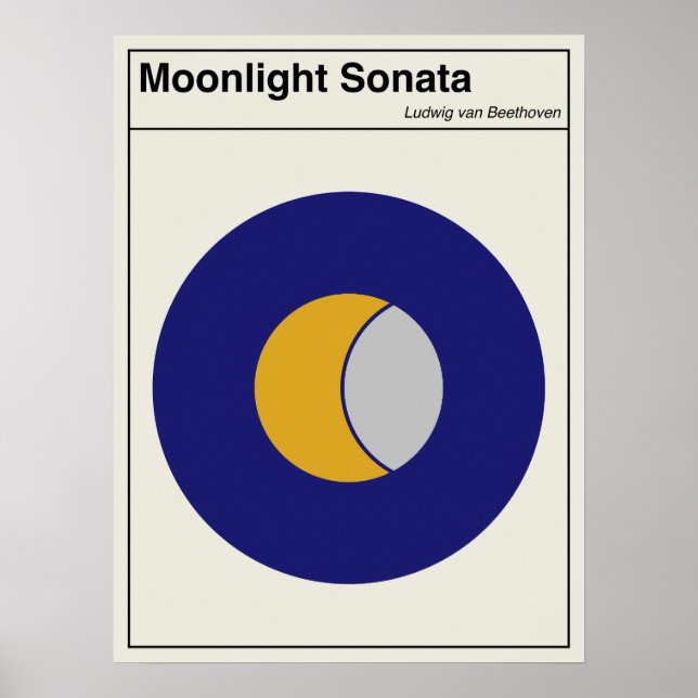 Beethoven Moonlight Sonata Minimalist Abstract Poster (Front)