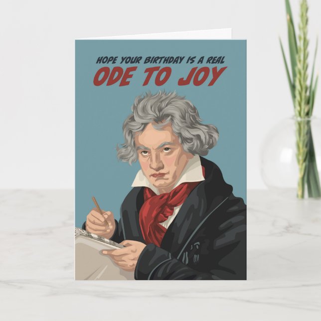 Beethoven Ode to Joy Birthday Folded Greeting Card (Front)