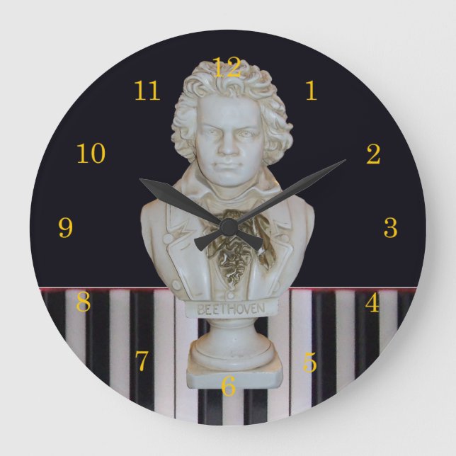 Beethoven/Piano Keys Clock by Leslie Harlow (Front)