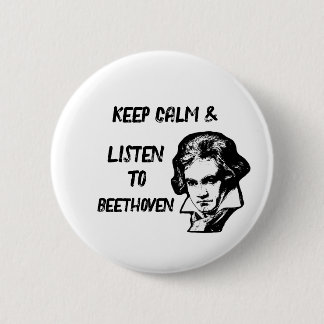 Beethoven Pin/ 6 Cm Round Badge