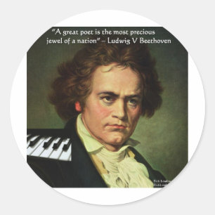 Beethoven & Poets/Gems Quote Gifts Tees & Cards Classic Round Sticker
