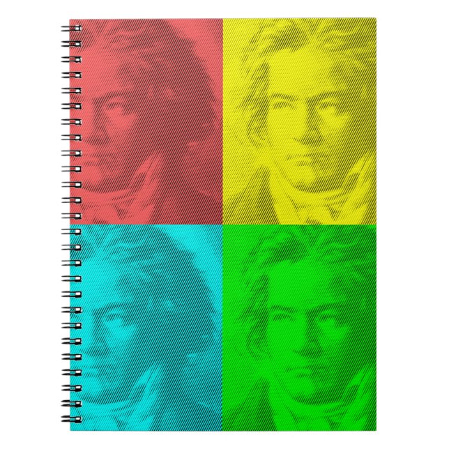 Beethoven Portrait In Squares Notebook (Front)