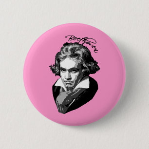 Beethoven Portrait on T shirts, Mugs, Gifts 6 Cm Round Badge