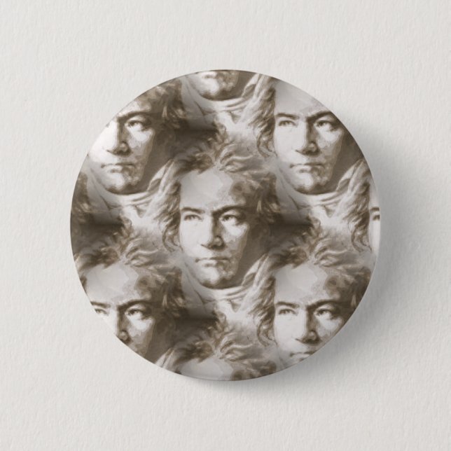 Beethoven Portrait Pattern 6 Cm Round Badge (Front)