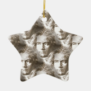 Beethoven Portrait Pattern Ceramic Ornament