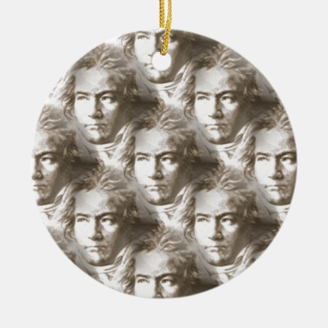 Beethoven Portrait Pattern Ceramic Ornament (Front)
