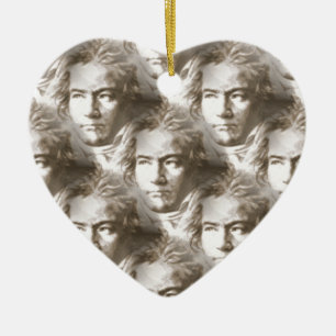 Beethoven Portrait Pattern Ceramic Tree Decoration