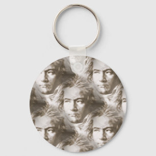 Beethoven Portrait Pattern Key Ring