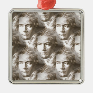 Beethoven Portrait Pattern Metal Ornament