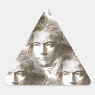 Beethoven Portrait Pattern Triangle Sticker