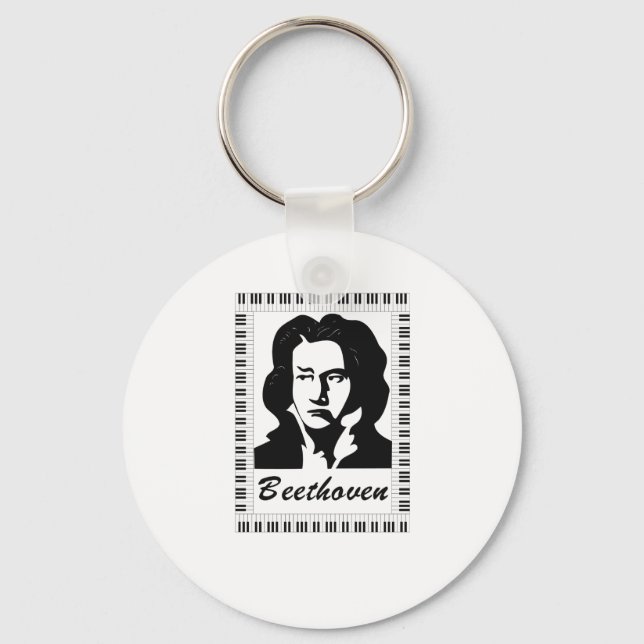 beethoven portrait with piano key frame ring (Front)