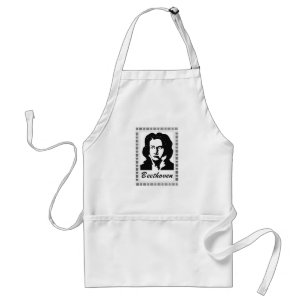 beethoven portrait with piano key frame standard apron