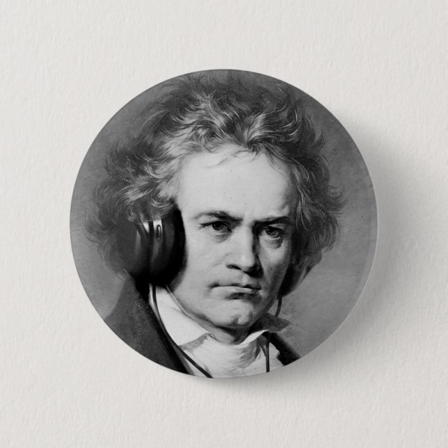 Beethoven Rocks 6 Cm Round Badge (Front)