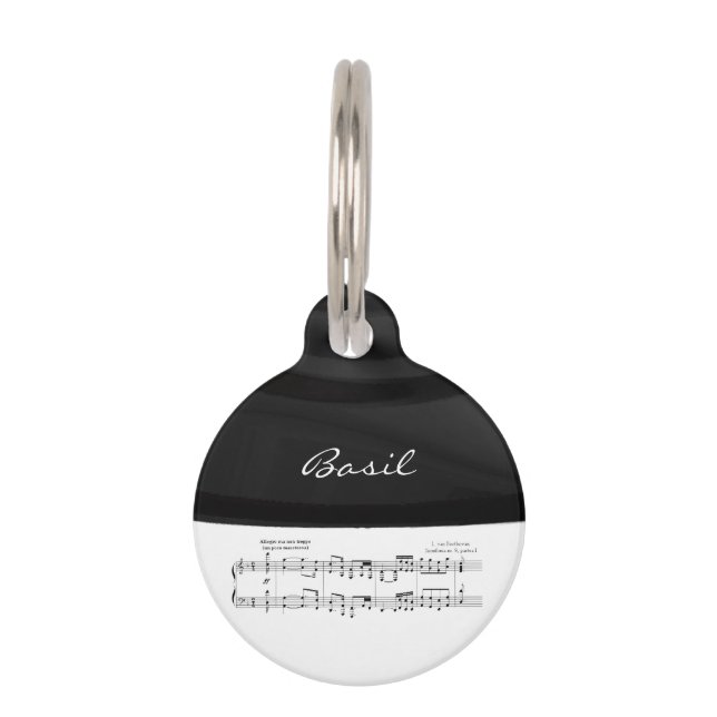Beethoven Symphony #9 (Black) Pet Tag (Front)