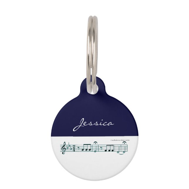 Beethoven Symphony No. 5 (Blue) Pet Tag (Front)