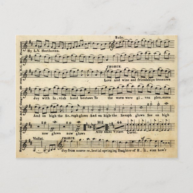 Beethoven Symphony No. 9 Postcard (Front)