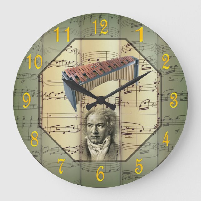 Beethoven ~ Symphony Orchestra ~ Xylophone ~   Large Clock (Front)