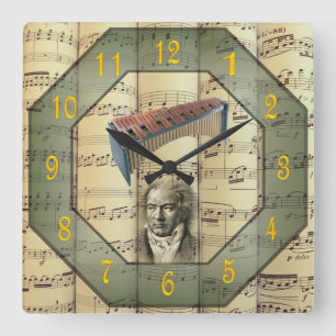 Beethoven ~ Symphony Orchestra ~ Xylophone ~ Square Wall Clock