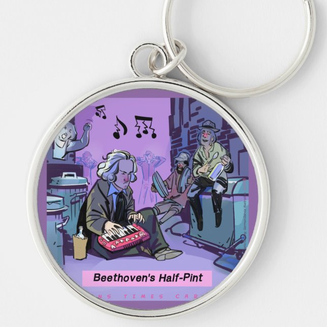 Beethoven's Half Pint Funny Gift Key Ring (Front)