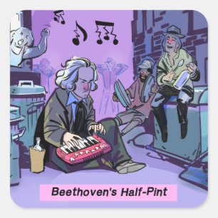 Beethoven's Half Pint Funny Gift Square Sticker