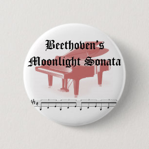 beethovens moonlight sonata gifts 6 cm round badge
