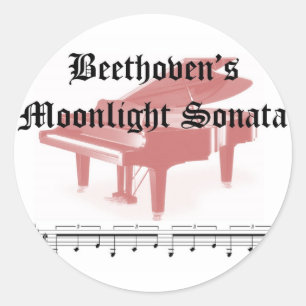 beethovens moonlight sonata  gifts classic round sticker